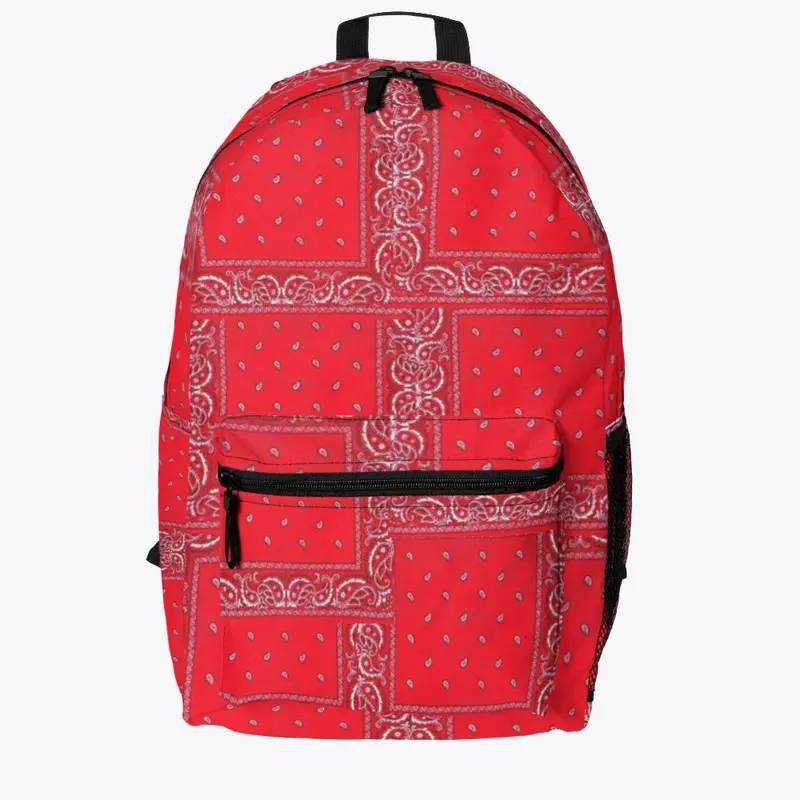 RED PATTERN BACKPACK