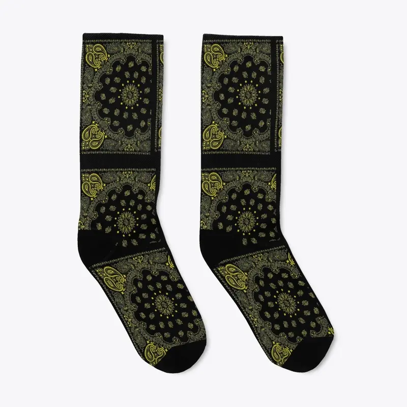 EOL yellow/black Crew Socks