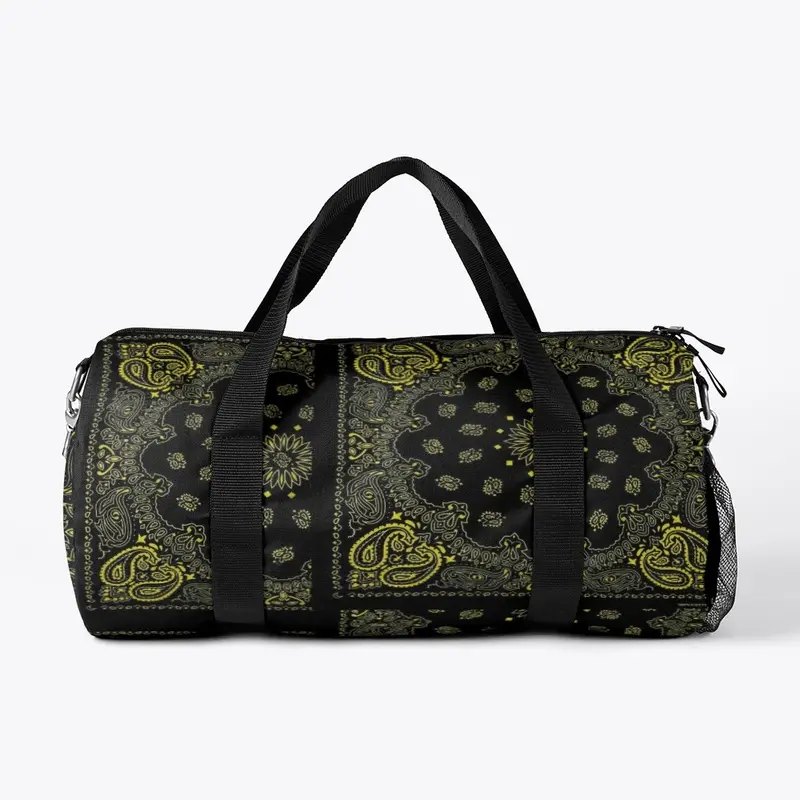 EOL black and yellow duffle bags