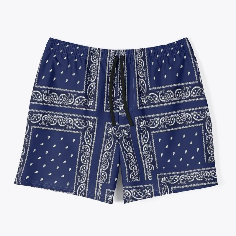 Blue Bandana Swim Trunks