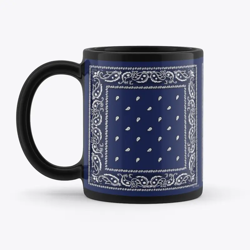 Blue pattern Black Mug